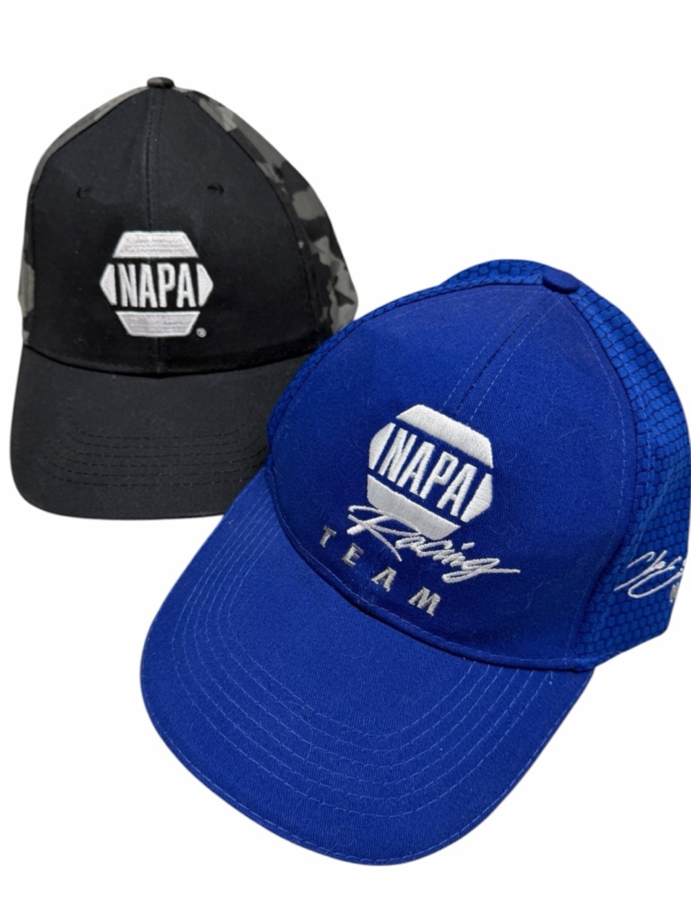 2 NAPA RACING baseball hats blue black embroidered logo NASCAR INDY TEAM RACING